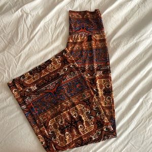 Boho print flowy pants